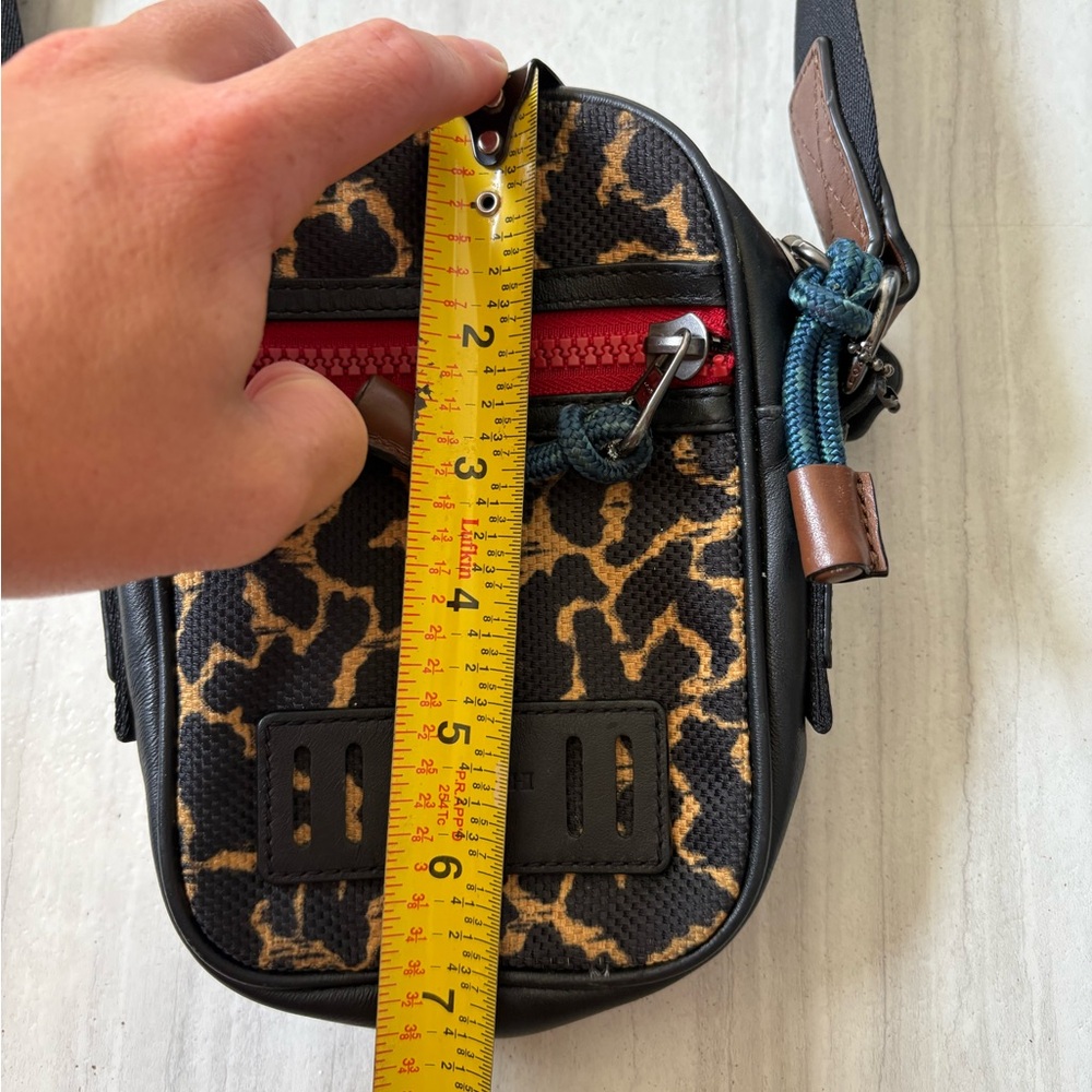 Coach Animal Print Crossbody Bag w/red zippers - Picture 7 of 8
